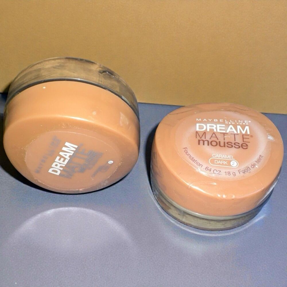 Maybelline Dream Matte Mousse CARAMEL DARK 2 Foundation, sealed set of 2